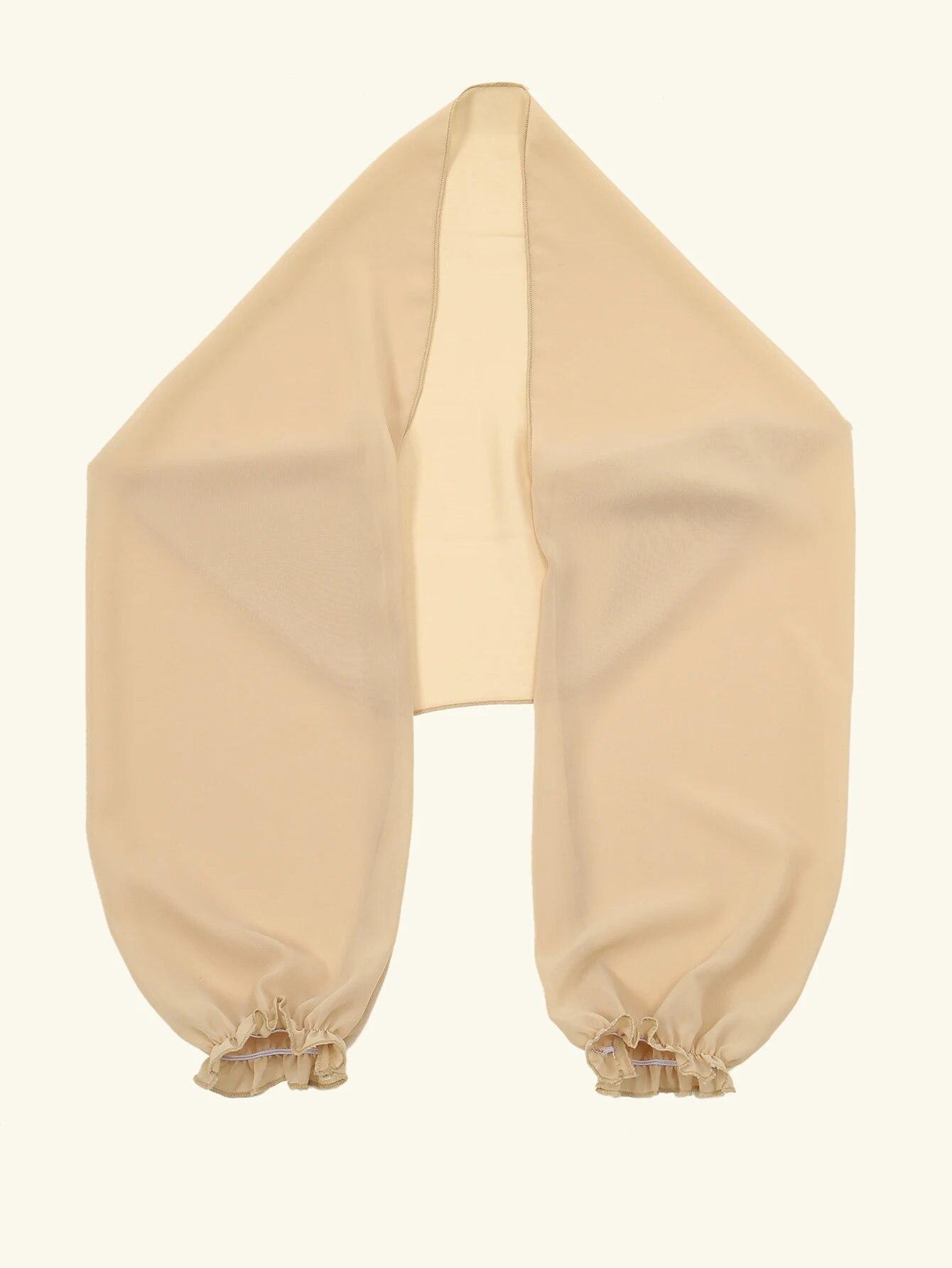 

Solid Color Chiffon Shawl Summer Air-Conditioned Shirt Sunblock Beach Towel With Shoulder Sleeve Cape 150*48Cm