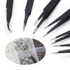 1 Pc Stainless Steel Black Tweezers Multi-size Curved Tips Tweezer for Jewelry Making Manicure Beading Pick-Up Tools Supplies