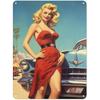 Vintage Pinup Girl Fast & Sexy Girls Classic Car Automobile Metal Tin Sings For Man Cave Garage Bar Cafe Clubs Car Decor Posters