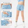Girls' Checkered Quick-Dry Athletic Shorts