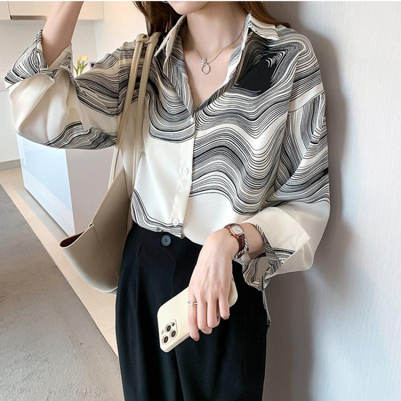 Camicia Versatile in Chiffon a Manica Lunga Taglie Forti - Nuovo Design Primavera