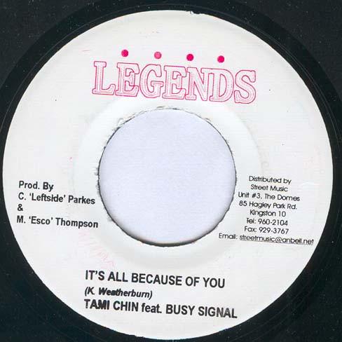 

7inch Record TAMI CHYNN, BUSY SIGNAL / ROCK SUPR - It s All Because Of You / Rebirth O NONE Legends 2005 Jamaica Reggae, Ska & Dub Used