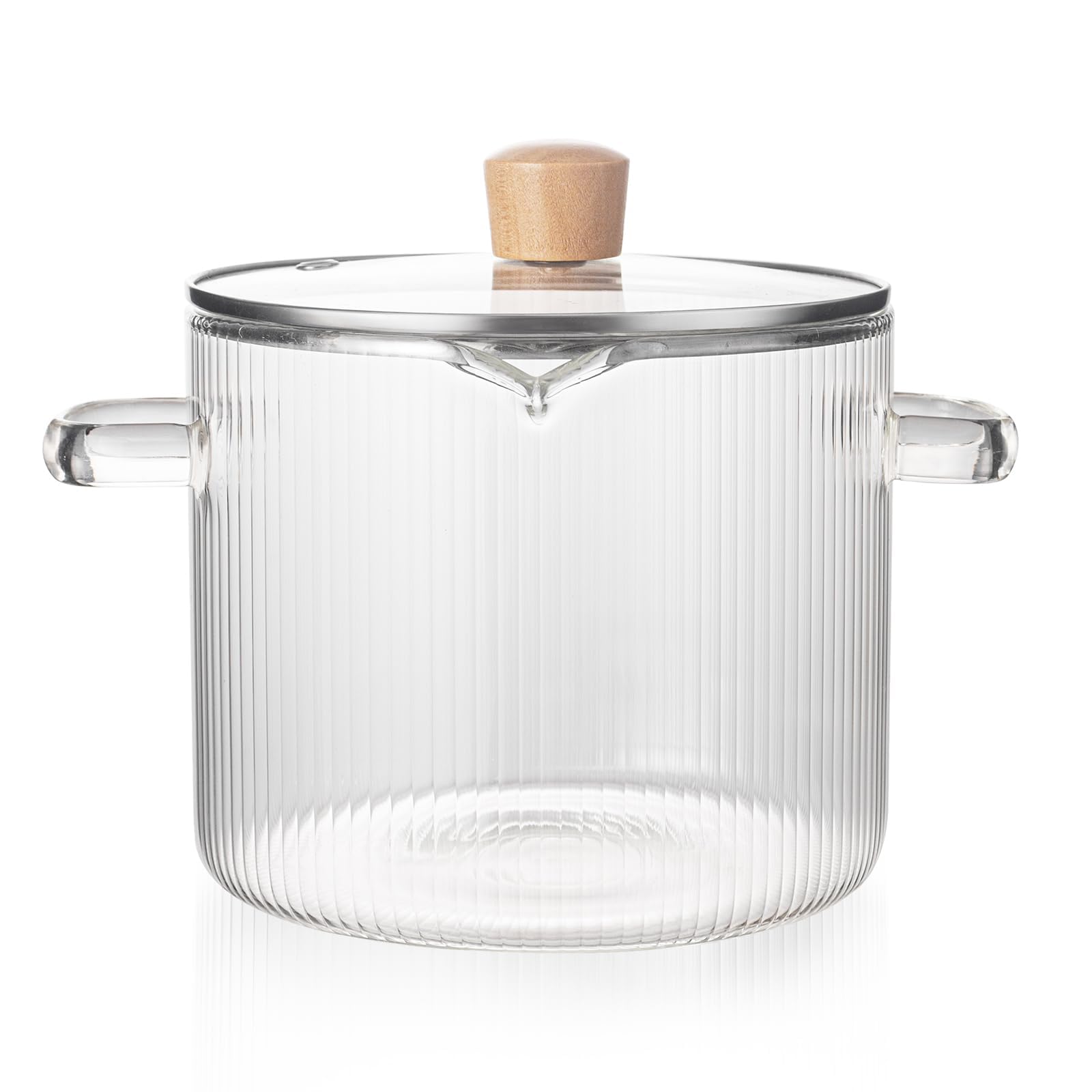 

Набор посуды из кремниево-боросиликатного стекла с крышкой - термостойкая посуда для плит, духовок и датчиков - подходит для супов, молока, риса, рагу 2300ml