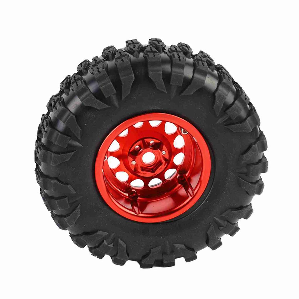 4pcs RC Crawler Rubber Tire Metal Wheel Hub Accessory Fit for 1 10 RC Car 2.2 Inch