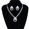 Elegant Dazzling Rhinestones Stud Earrings And Pendant Necklace Set Lightweight Alloy Jewelry For Party Or Daily Wear