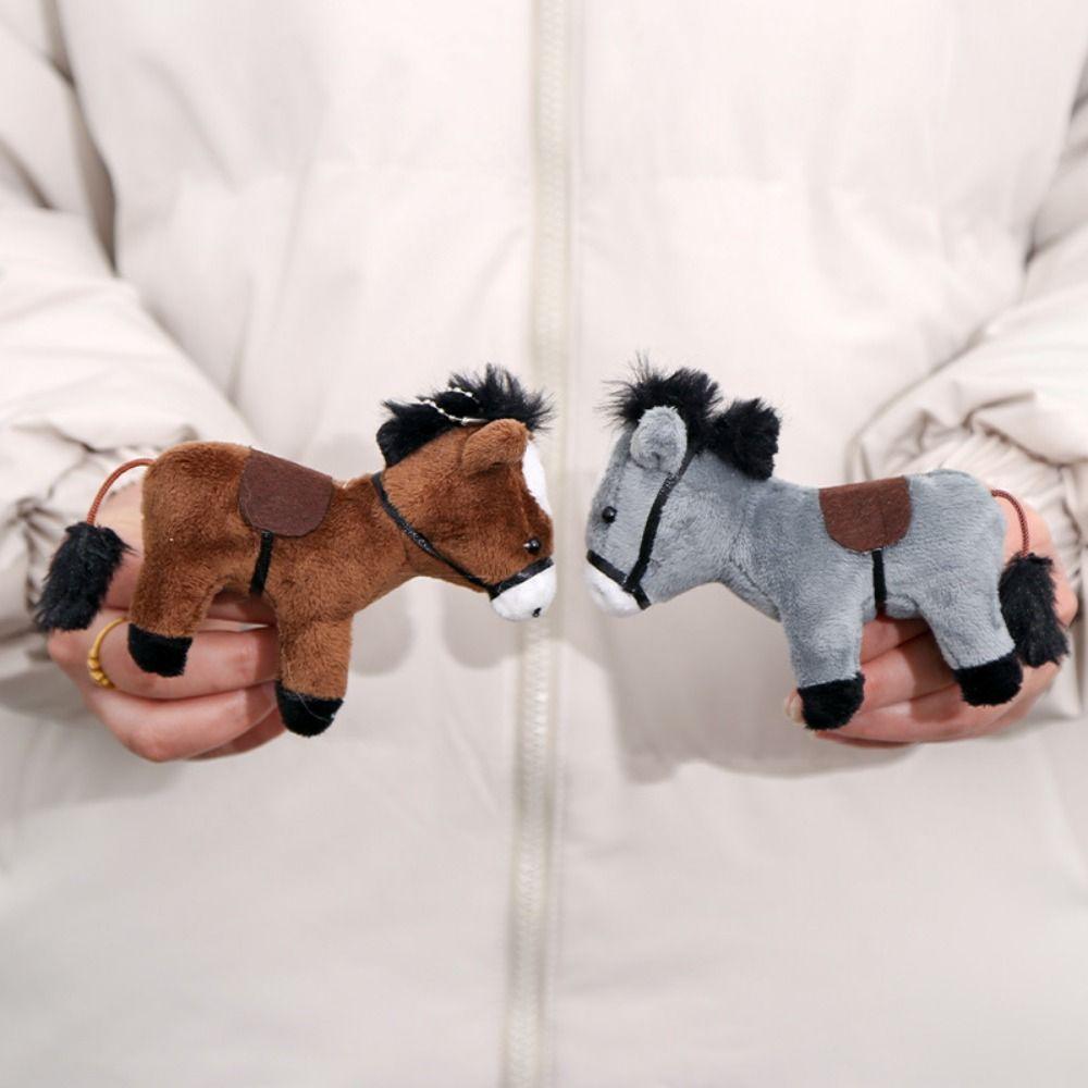 Soft Pony Plush Doll Pendant 12cm Plush Horse Cute Pony Pendant  Keychain