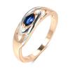 Kinel Blue Zircon Dames Ring Rose Gold Color Luksussmykker