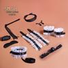 SM Lace Handcuffs & Leather Whip Kinky Set