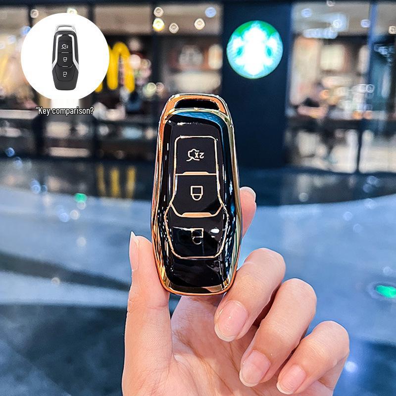 Key Cover for Ford Edge 15-17, Mondeo, Kuga, Focus - Stylish Car Key Shell for Women
