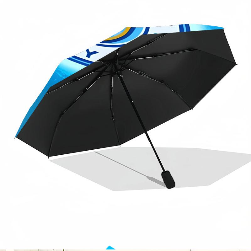 Manchester City FC Aufdruck Automatischer Öffnungs-Schließ-Regenschirm, Tragbarer Faltregenschirm, für den Außenbereich, Pendeln, Campingausflug, Ideales Geburtstagsgeschenk