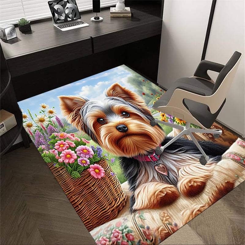 1 Stück Blumenkorb Yorkie Extra Groß Rutschfester Teppichboden, Büro, Familie, Schlafzimmer Großer Teppich Innen Teppiche, Lebendige Farben