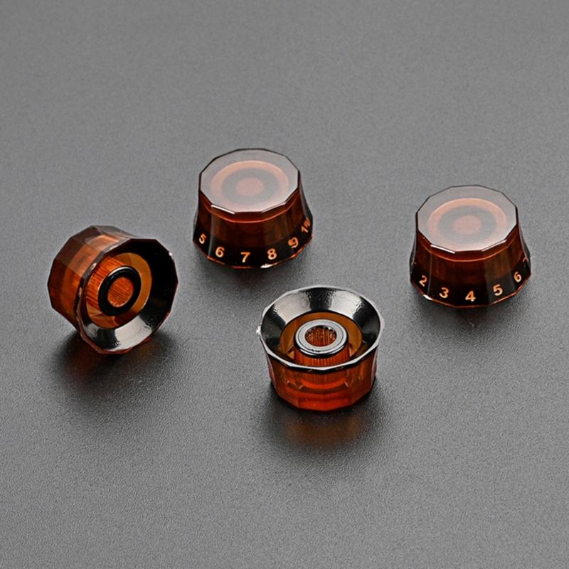 4 Stück Gitarrenknöpfe Zylinderhut-Knopf 6mm Schaftloch Gitarren-Potentiometer-Reglerknöpfe