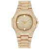 Huaqiangbei Men's Rhinestone Hip Hop Quartz Watch: Star Calendar, Light Luxury Style