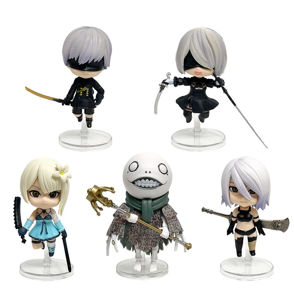 

5 шт./комплект NieR YoRHa 2B A2 Милые фигурки Действия Игрушки Аниме Кукла