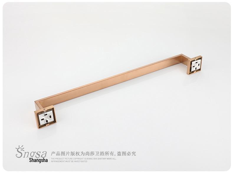 Brushed Rose Gold 304 Stainless Steel Bathroom Set: Towel Rack, Towel Ring, Paper Towel Holder, Hook.