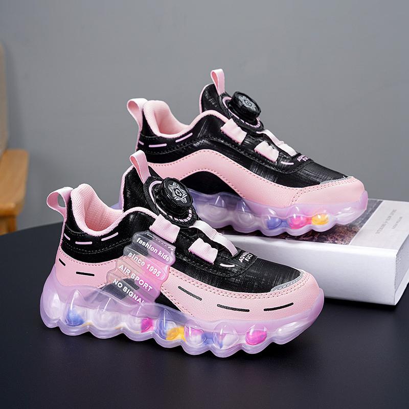 Розовые водонепроницаемые кроссовки из искусственной кожи для девочек — фото 10