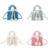 Acrylic Butterfly Knot Tote Bag With Pearl Weaving For Casual Daily Use