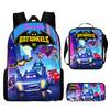 Batwheels School Backpack Set for Kids, 3-Piece Cartoon Bookbag, Shoulder Bag, Pencil Case
