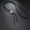 Colier Bolo Tie Western pentru Bărbați și Femei, Accesoriu de Gât din 2 Piese cu Șnur PU Împletit cu Glisoare Reglabile pentru Stil Zilnic