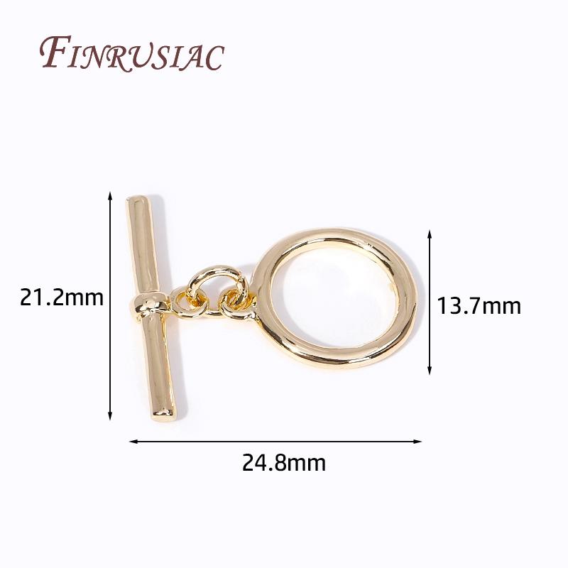 7 Styles Fashion End Beads Toggle Clasps 14k Gold Plated Metal Zircon Round/Heart OT Clasp Lock For DIY Jewelry Making Supplies
