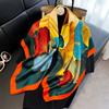 Simple 91cm square scarf ins Han Da striped silk multi-functional scarf fashion day shawl silk scarf light luxury
