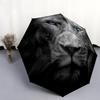 1 PC Automatic Folding Umbrella - Fierce Lion Pattern, Portable & Foldable Design with 8 Ribs, Christmas Birthday Gifts