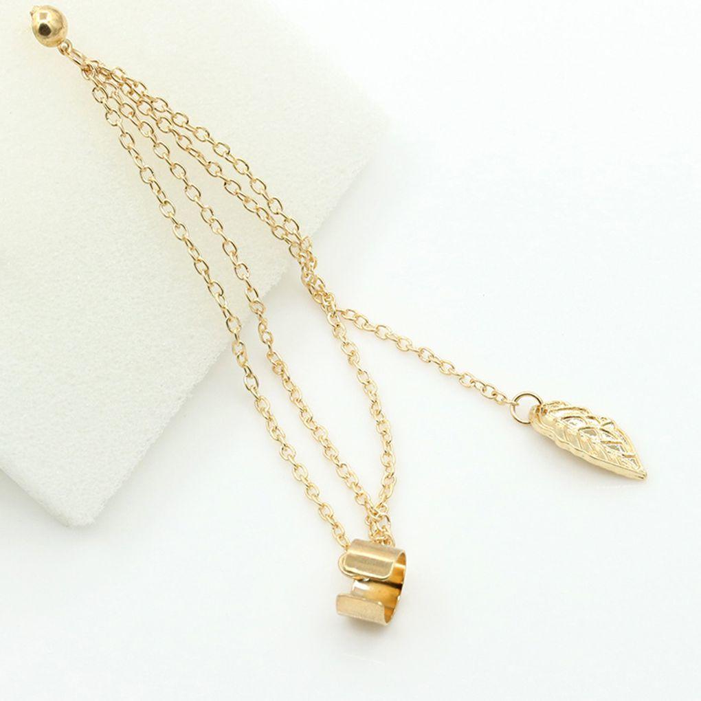 

1pc Unique Style Fashion Single Ear Clip Leaves Tassel Ear clip earrings