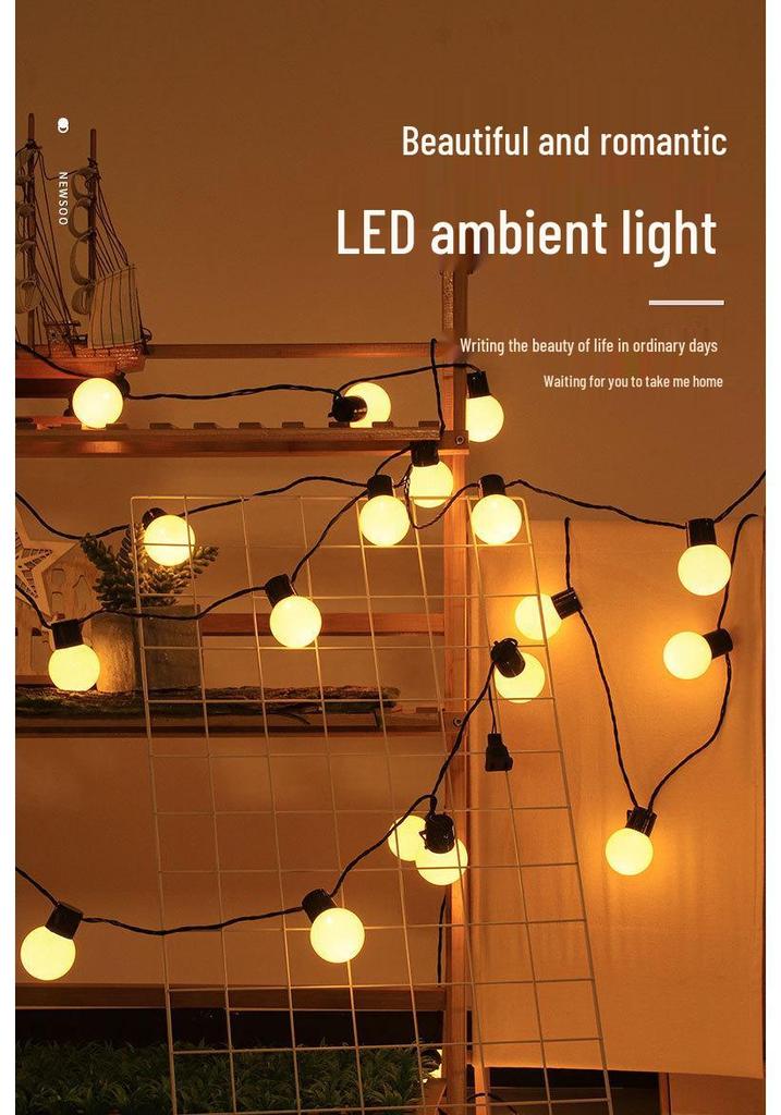Outdoor Camping LED G50 Bulb String Lights - Big Round Decorative Battery-Powered Atmosphere Lighting