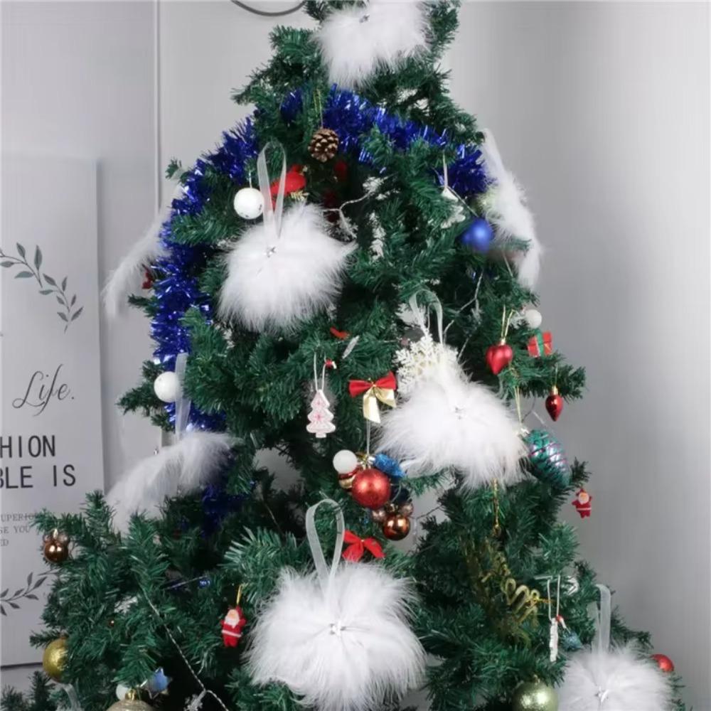 6pcs Mini Feather Snowflake Pendant Simulation Christmas Tree Decoration  Valentines Day