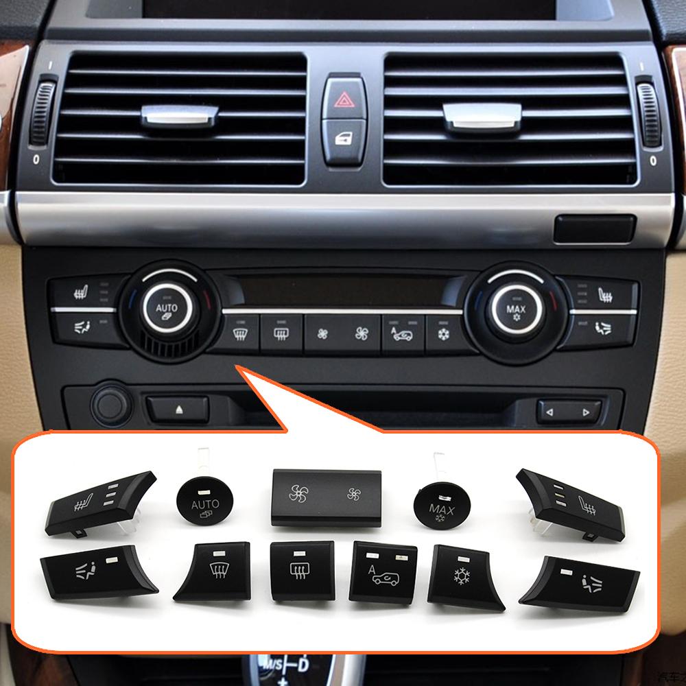 Car Dashboard Air Conditioning Ac Ventilative Circulation Adjust Switch Fan Button Keys Cover Cap for BMW X5 E70 X6 E71 E72
