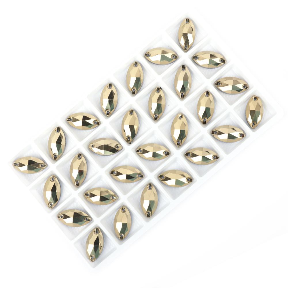 Weicher flacher Boden handgenähtes Pferdeauge Diamantglas flache Schnalle handgenäht Diamant DIY Kleid Hochzeitskleid Accessoires