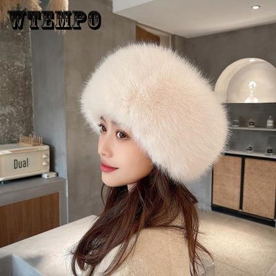 Winter dicke pelzige Haarband flauschige russische Kunstpelz Frauen Mädchen Pelz Stirnband Hut Winter Outdoor Ohrenwärmer Ski Hüte