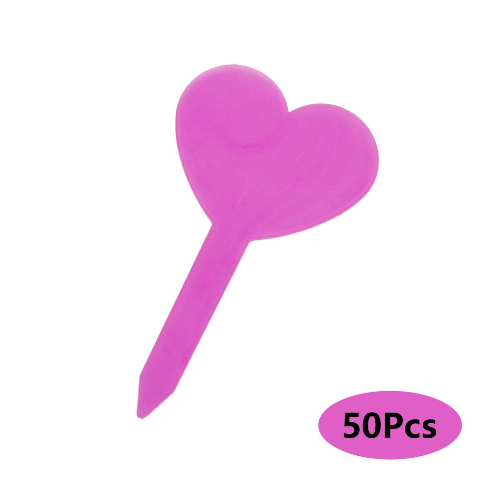 50pcs Heart Shaped Plant Labels Classification Marking Tool Plant Marker Identification Sign Flower Vegetable Color Labels