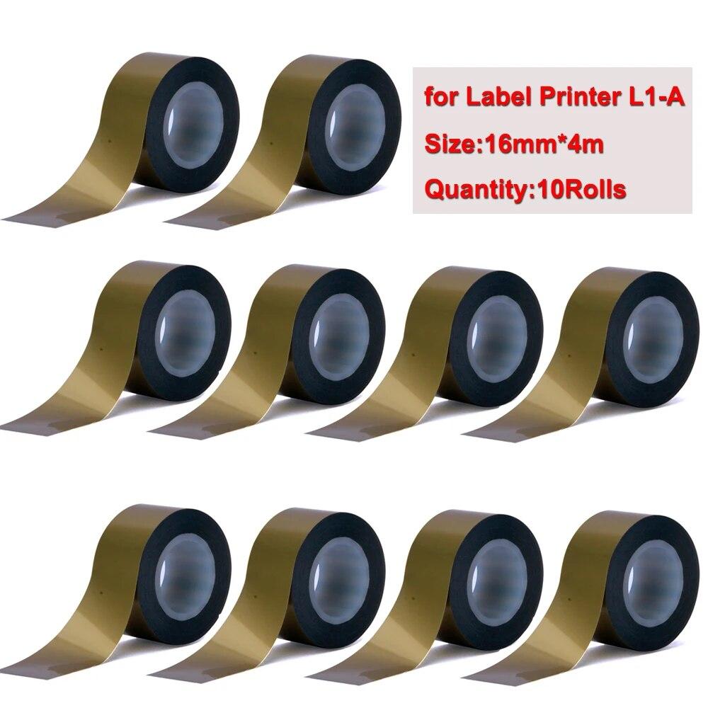 10 Rollen 16 mm x 4 m Etikettenband für MakeID L1 Bluetooth-Thermoetikettendrucker L1-A Pocket Maker Tintenloser Druck DIY-Aufkleber für Zuhause