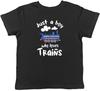 Trains Locomotive Kids T-Shirt Just a Boy Who Loves Trains Childrens Boys Girls