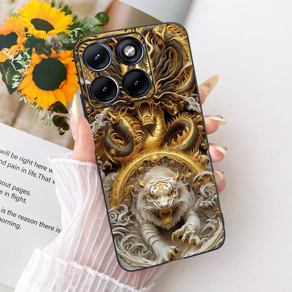 For Motorola Edge 70 Fusion Cool Dragon Tiger Pattern Phone Case For Motorola Edge70 Fusion 5G XT2605 Black Silicone Soft Bumper