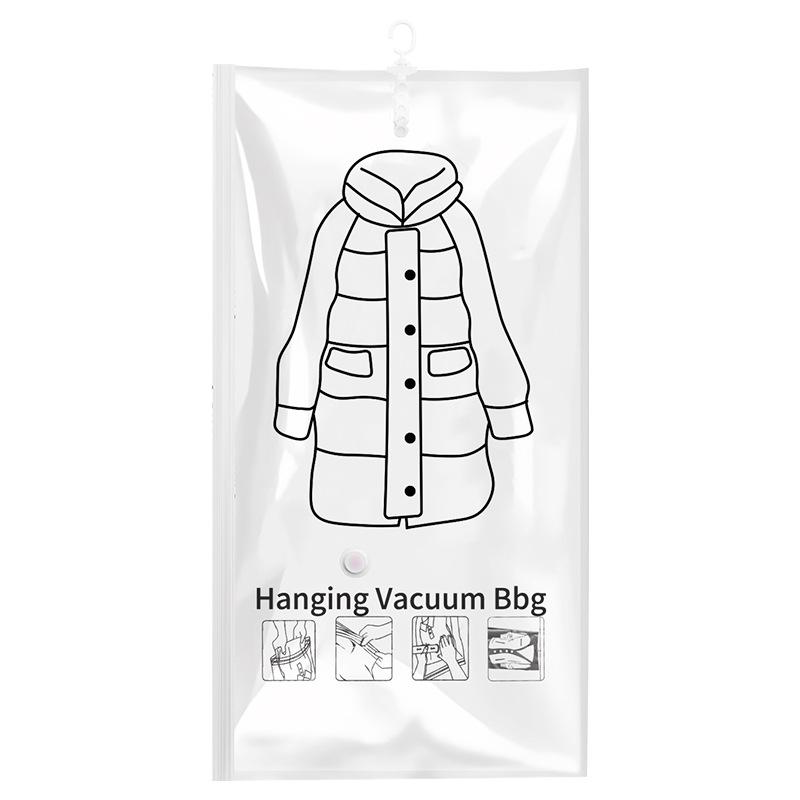 Hängender Vakuum-Kompressionsbeutel zur Aufbewahrung von Kleidung mit seitlichem Reißverschluss