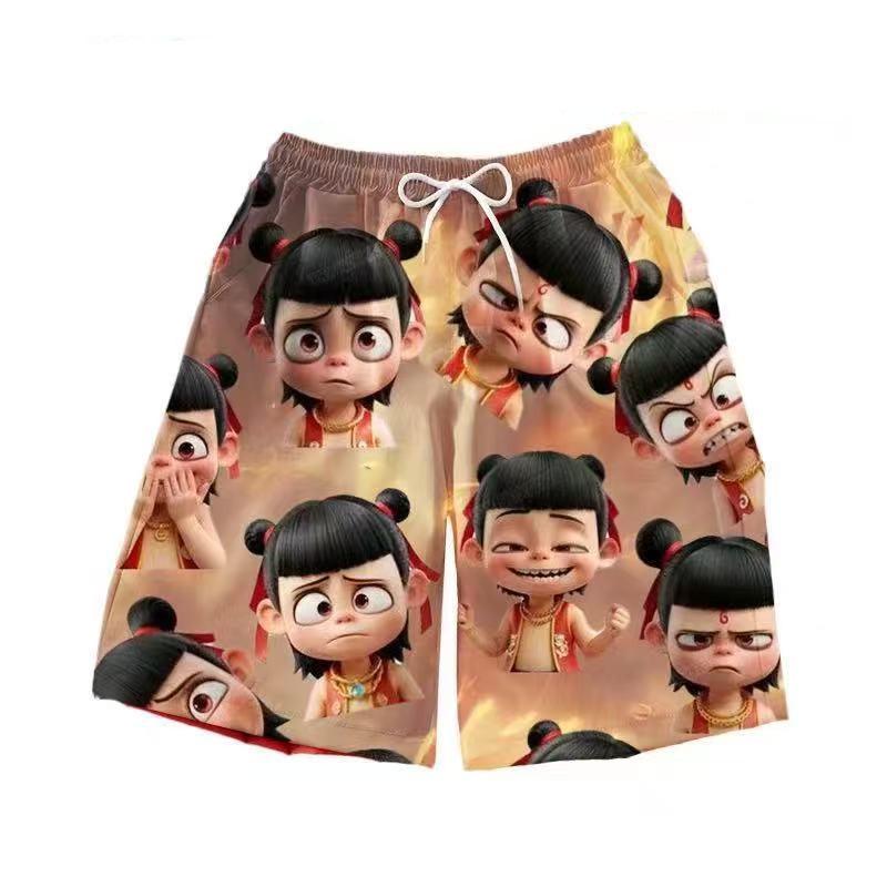 

Unisex Nezha 2 Anime Casual Summer Shorts - Versatile, Loose Fit for Students 4XL (Recommended 180-200 jin)