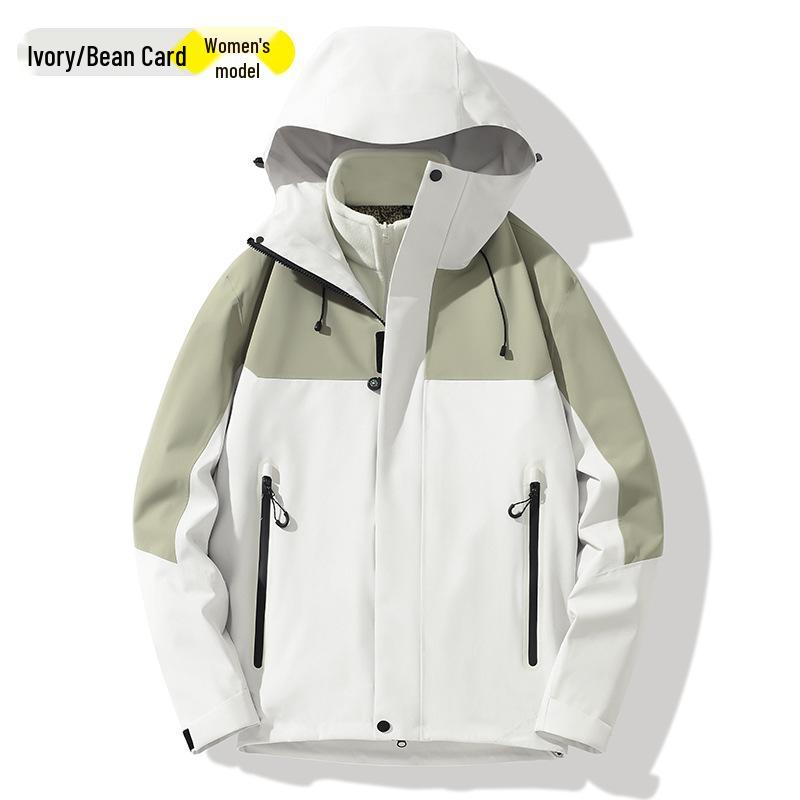 

Men s & Women s Three-in-One Hooded Graphene Fleece Windbreaker - Windproof & Waterproof Jacket Set XXXL