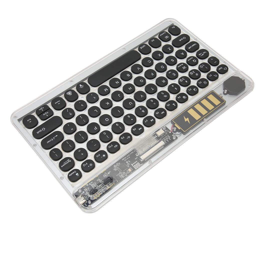 Wireless Bluetooth Keyboard Colorful Backlight Cool 10in Rechargeable for Phone Laptop Tablet Black