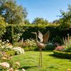 Statua Metallica Design Airone, Decorazione Artistica in Metallo Fatta a Mano per Giardino, Scultura da Giardino Resistente alle Intemperie per Patio Esterno Prato Laghetto Regalo