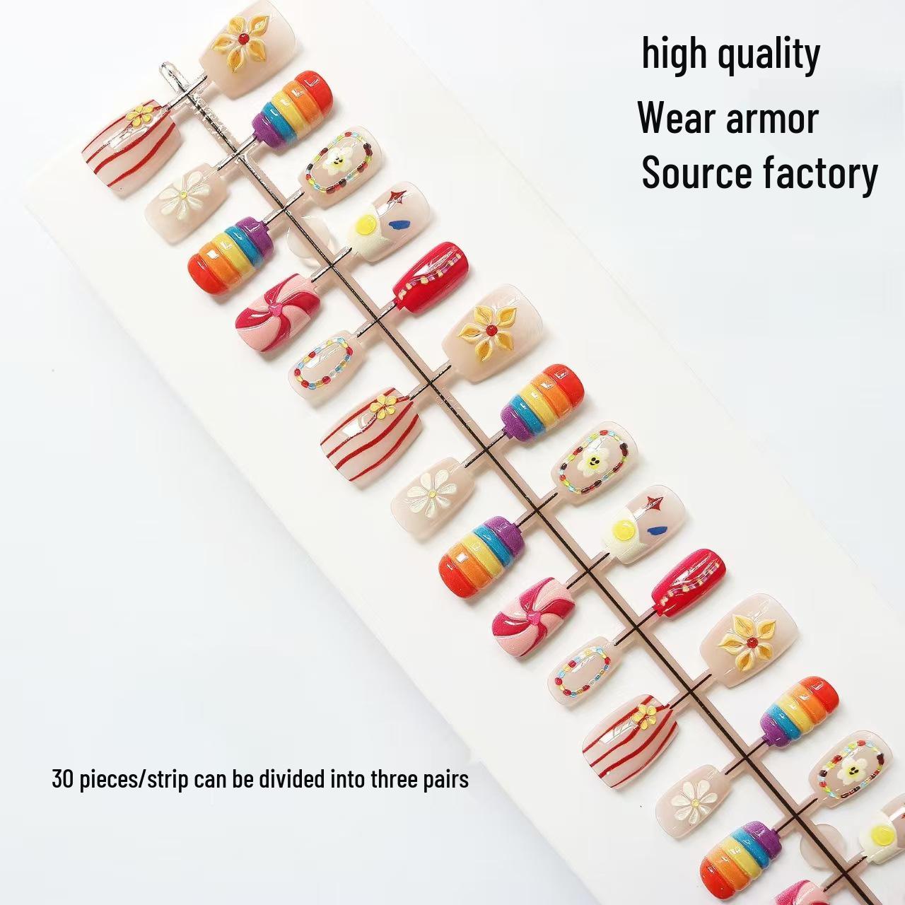 High-End Whitening Nail Stickers - Trendy INS Style Press-On Nails