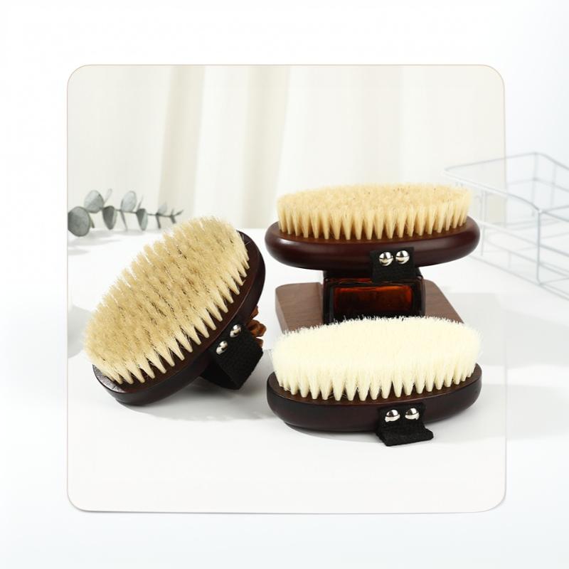 1Pcs Soft Wet Dry Body Spa Massager Brush Wood Bristle Bath Brush Household Practical Skin Exfoliates Body Cleaning Brush