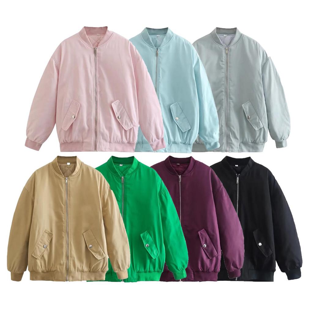 2025 Damen Winter Europäische & Amerikanische Street Fashion Lockere Baseballjacke (A19518)