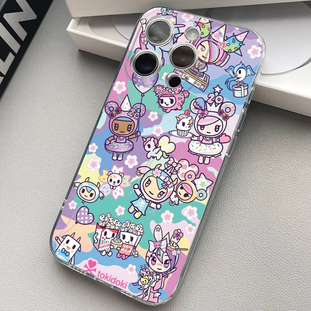 Japan T-Tokidokis Genomskinligt Telefonfodral För iPhone 17 16 15 11 12 13 14 Pro Max Mini Mjukt TPU Silikon Plus