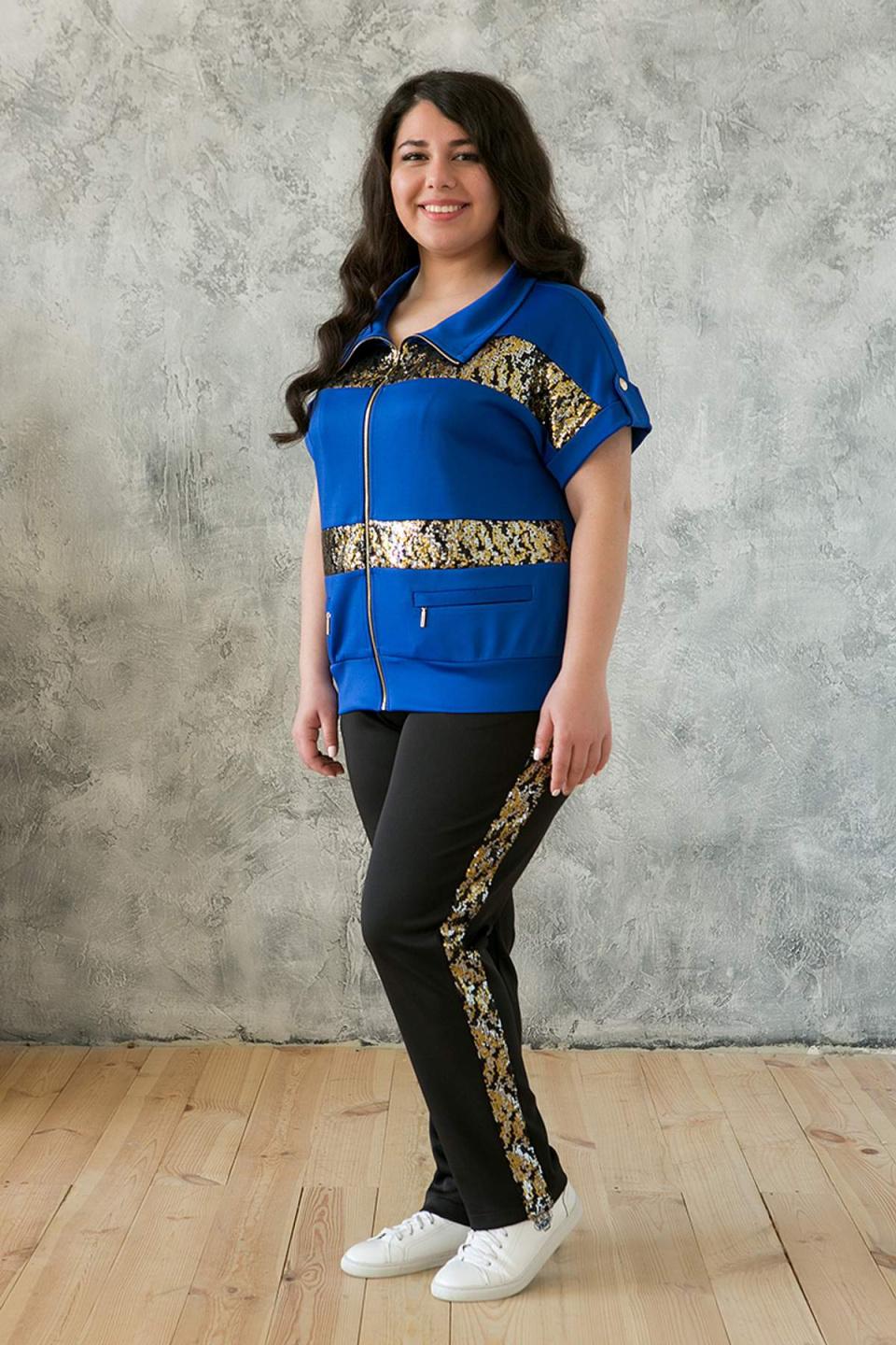 

Костюм зі вставками з паєток Tatiana ЛОЙС 6XL електричний синій колір