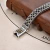 Factory Price S925 Sterling Silver Retro Men Hand-Woven Rattan and Grass Pattern Circular Color Blocking Trendy Bracelet Jewelry