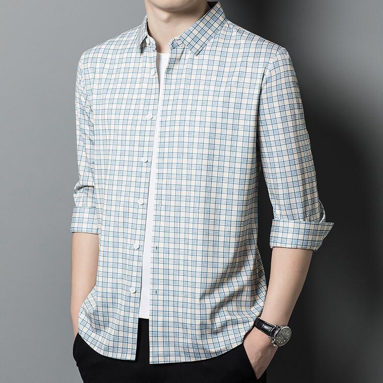 Autumn and Winter New Men's Clothing Padded Long Sleeve Shirt Young and Middle-Aged Men Padded Shirt