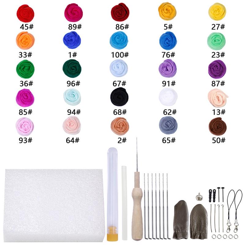 Wool Felt Handmade Couple Doll Kit - Creative DIY Gift Set with Tools & Accessories