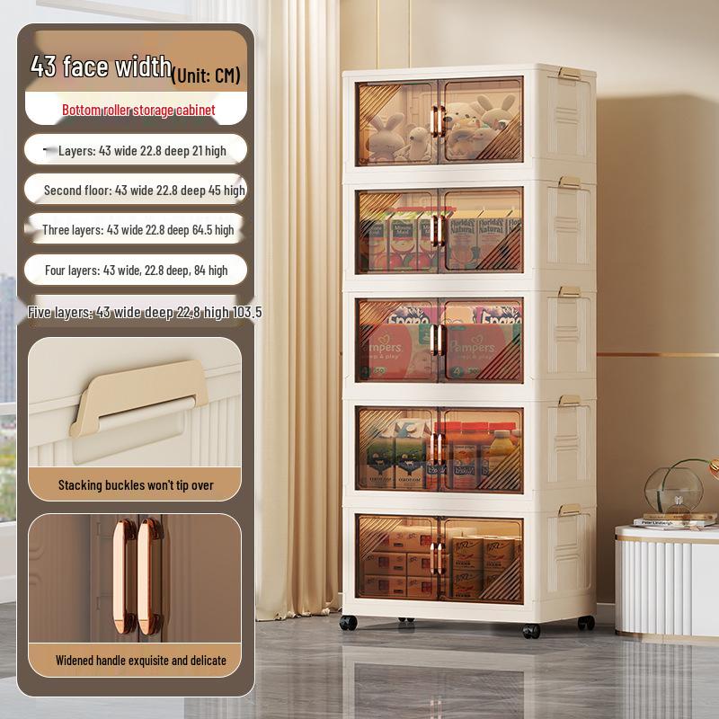 Foldable Multi-Layer Storage Cabinet for Clothing, Snacks, Books, and Toys